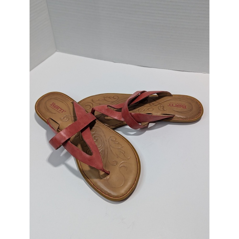 Born Strappy Sandals Women's Size 10M Red Leather